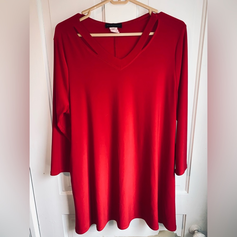 Sea & Anchor Tunic/Top - Large - Christmas/Holidays-Soft & Stretchy